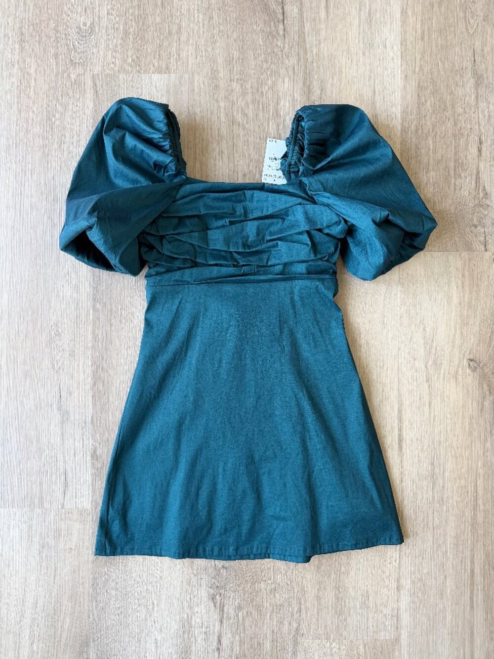 *NWT* Nordstrom Puff Sleeve Mini Dark Teal Party Cocktail Dress Size XS
